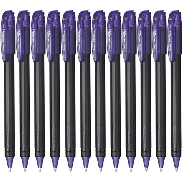 Pentel EnerGel BL417 Gel Roller Pen 0.7mm Box 12 Violet Purple