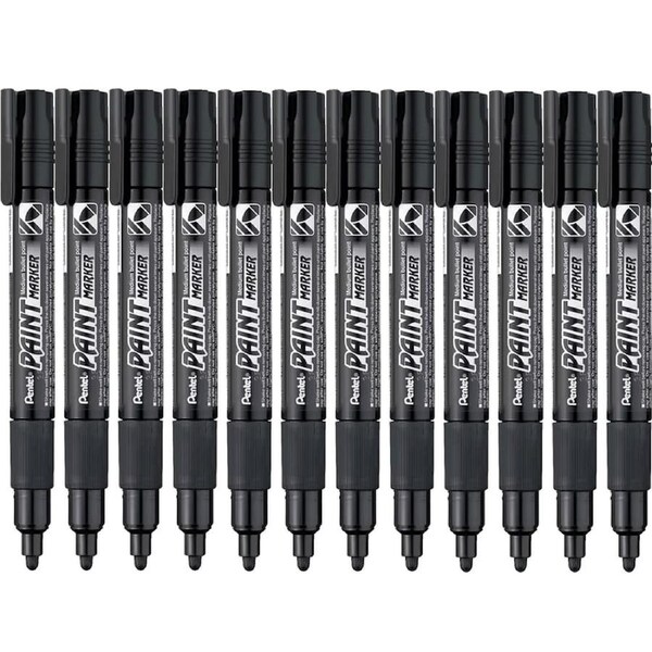 Pentel MMP20 Paint Marker Medium Bullet Point Black Box 12