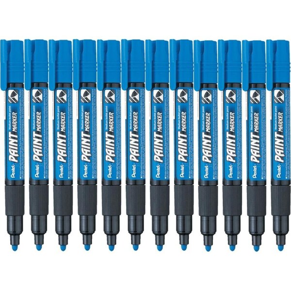 Pentel MMP20 Paint Marker Medium Bullet Point Blue Box 12