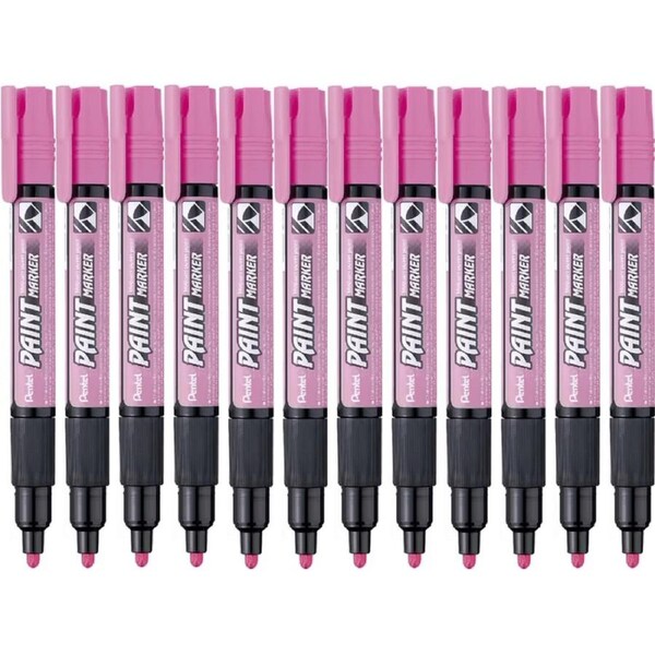 Pentel MMP20 Paint Marker Medium Bullet Point Pink Box 12