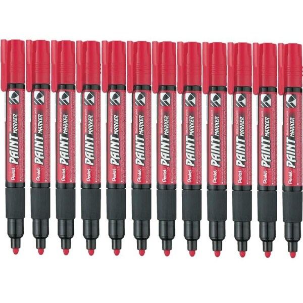 Pentel MMP20 Paint Marker Medium Bullet Point Red Box 12