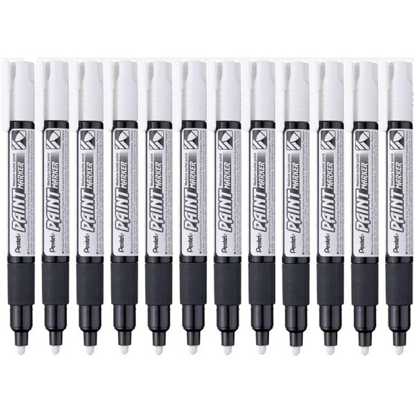 Pentel MMP20 Paint Marker Medium Bullet Point White Box 12