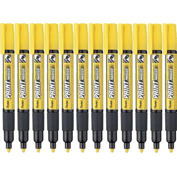 Pentel MMP20 Paint Marker Medium Bullet Point Yellow Box 12
