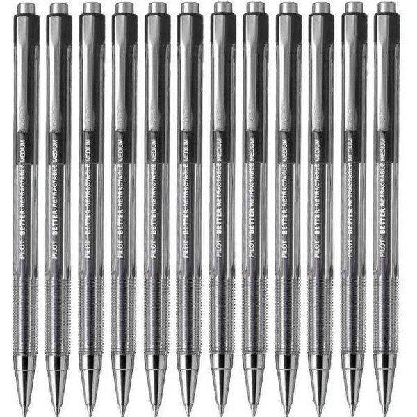 Pilot Better Retractable Ballpoint Pen 1.0mm Medium Black Box 12