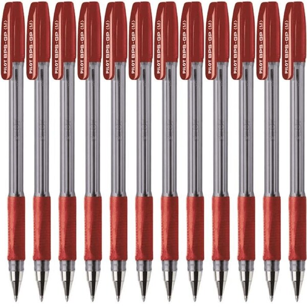 Pilot BPS-GP SuperGrip Ballpoint Pen Medium 1.0mm Red Box 12