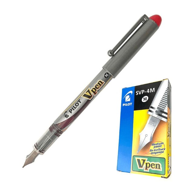Pilot Disposable Fountain V Pen Red Box 12