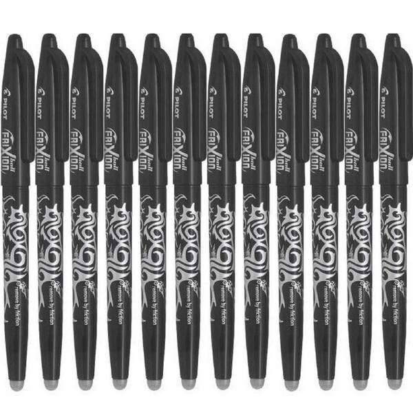 Pilot Frixion Erasable Gel Ink Pen 0.7mm Black Box 12