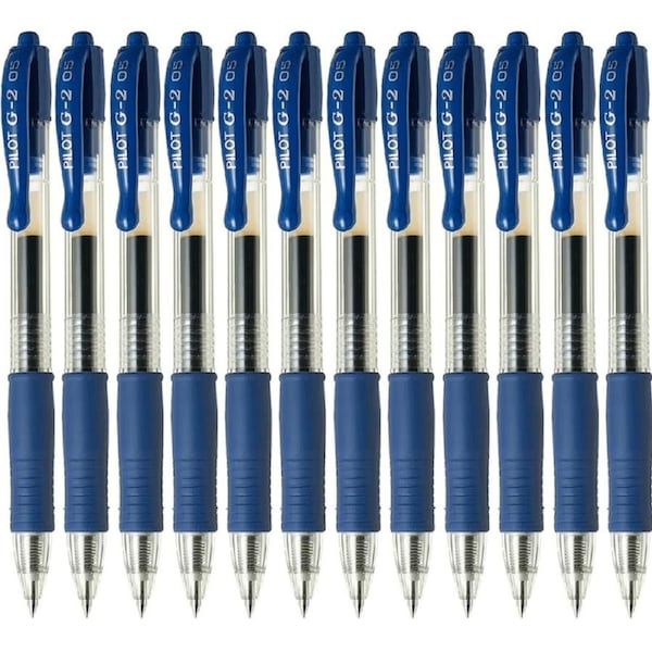 Pilot G2 Retractable Gel Ink Pen Extra Fine 0.5mm Blue Box 12