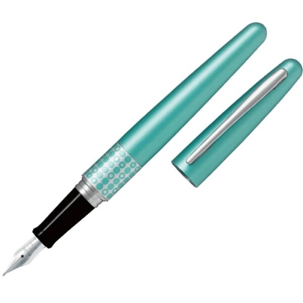 Pilot Metropolitan Fountain Pen Aqua Dots Blue Fine Nib Black