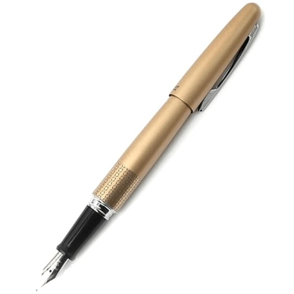 Pilot Metropolitan Fountain Pen Gold Barrel Fine Nib Black