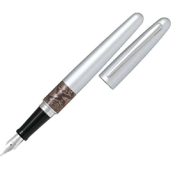 Pilot MR2 Metropolitan Fountain Pen Silver Python Medium Nib Black