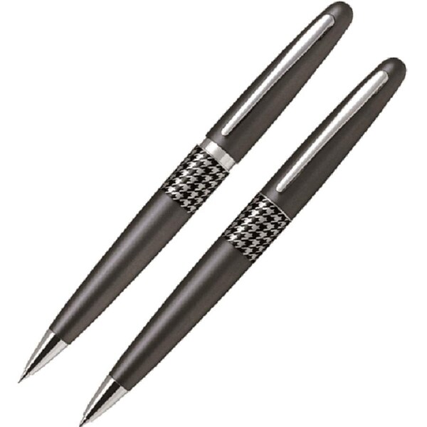 Pilot MR3 Metropolitan Ballpoint Pen + Mechanical Pencil Grey Houndstooth Gift Set