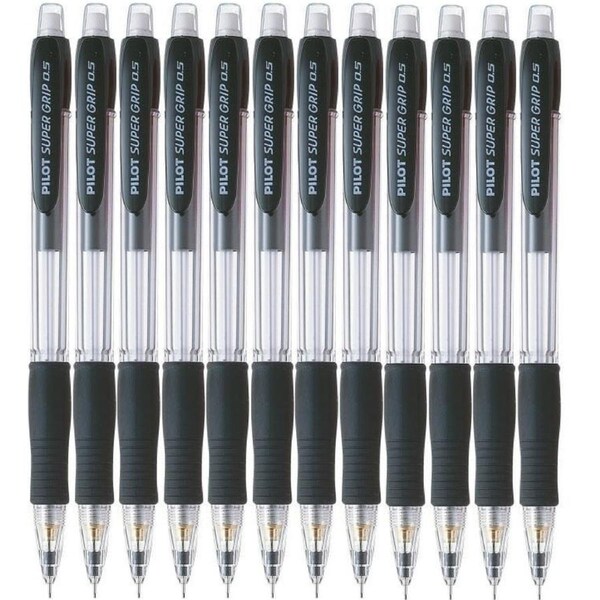 Pilot Super Grip Mechanical Pencil Pacer 0.5mm Black Box 12