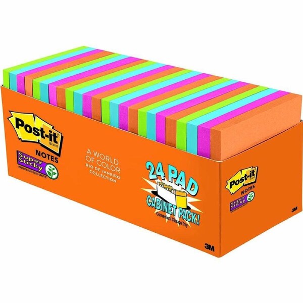 Post-It Super Sticky Notes 76x76mm Rio De Janeiro Cabinet Pack 24
