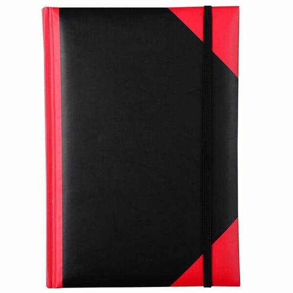 Premium Cumberland Black Red Notebook Casebound Ruled Elastic Closure 200 Leaf A5
