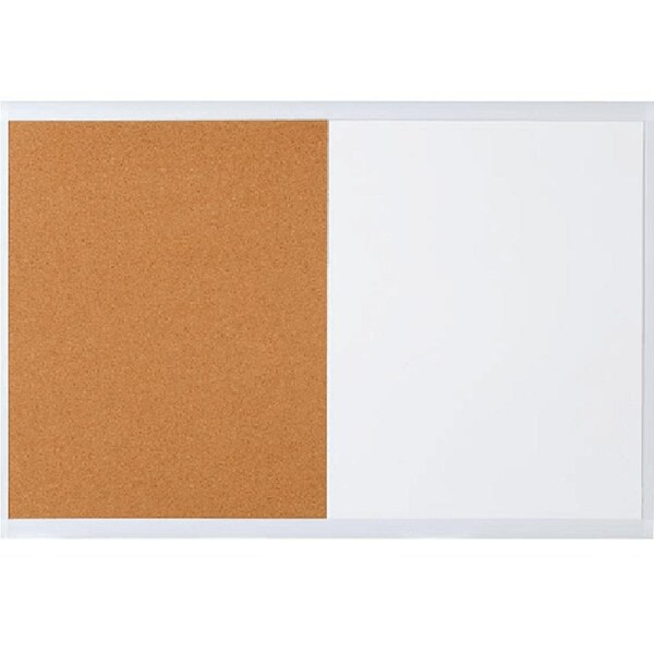Quartet Basics Combination Cork Whiteboard Board 600x900mm White Frame