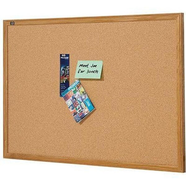 Quartet Corkboard Pin Board Oak Frame 1200x900mm