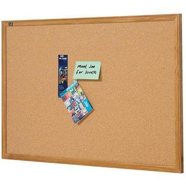 Quartet Corkboard Pin Board Oak Frame 900x600mm