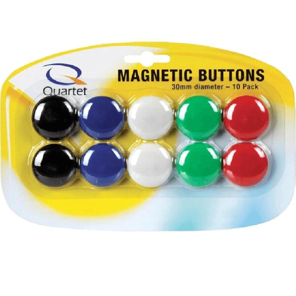 Quartet Magnetic Buttons 30mm Assorted 10 Pack