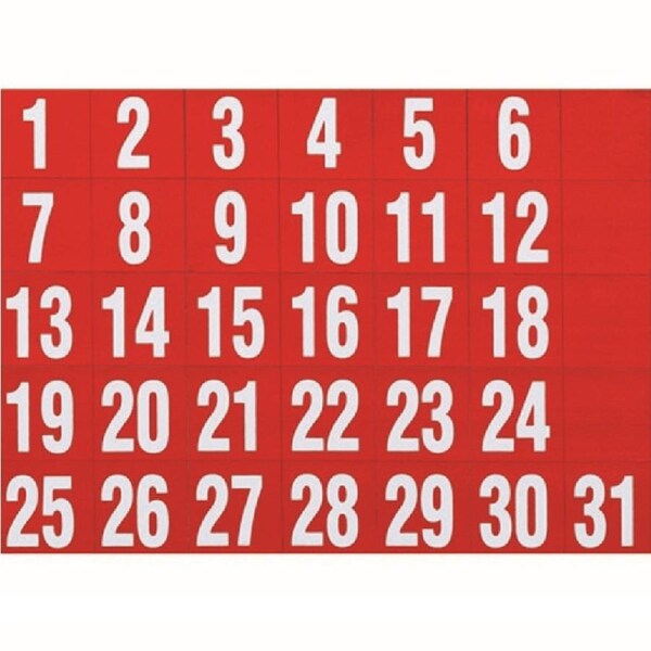 Quartet Magnetic Dates Blocks Red For Whiteboards Pack 31