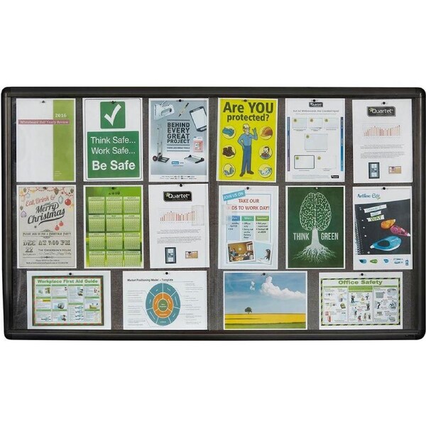 Quartet Noticeboard Fabric Glass 900x1500mm