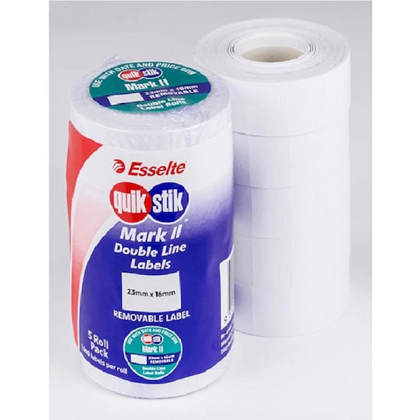 Quikstik Mark II Labels Blank Removable White 1000 Labels/Roll 23x16mm Pack 5