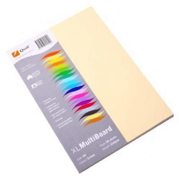 Quill Board Paper 210GSM Paper A4 Cream Pack 50