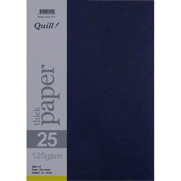 Quill Coloured A4 Copy Paper 125Gsm Black Pack 250