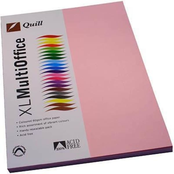 Quill Coloured A4 Copy Paper 80Gsm Musk Pack 100 Sheets