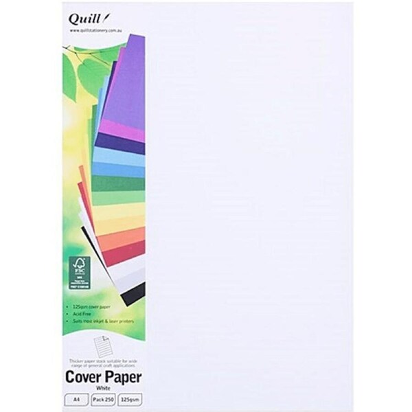 Quill Cover Paper 125Gsm A4 White Pack 250 Sheets