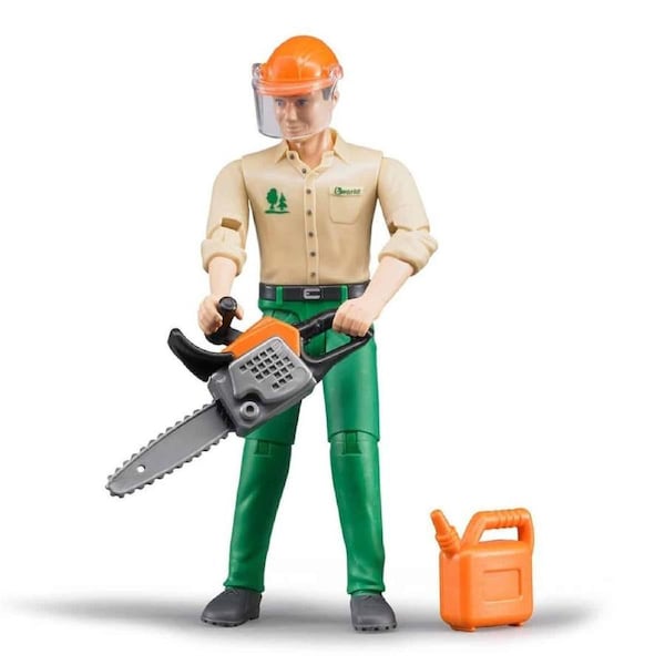 Bruder - Bworld Male Figure - Forestry Worker with Accessories
