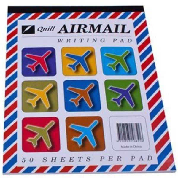 Quill Ruled Airmail Writing Pad 50 Leaf 185x150mm White