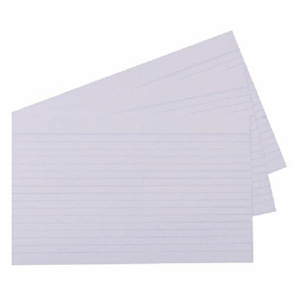 Quill Ruled System Cards 210GSM 203x127mm White Pack 100 (8x5")