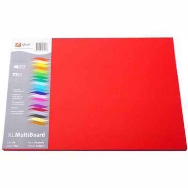 Quill XL Multiboard 210GSM A3 Red Pack 25