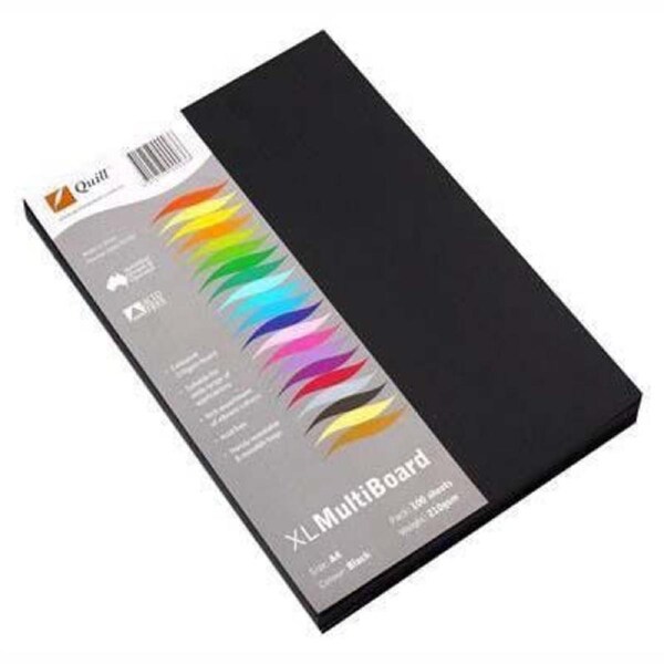 Quill XL Multiboard 210GSM A4 Black Pack 100