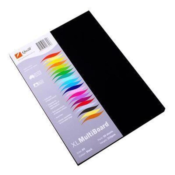 Quill XL Multiboard 210GSM A4 Black Pack 50