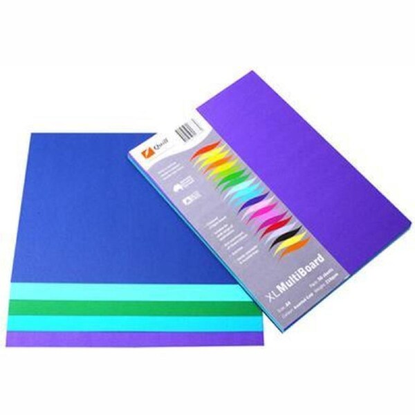Quill XL Multiboard 210GSM A4 Cold Assorted Pack 50