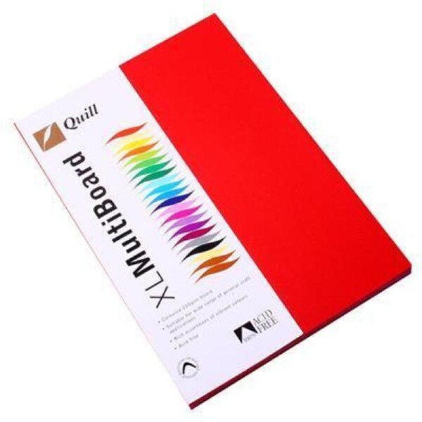 Quill XL Multiboard 210GSM A4 Red Pack 50