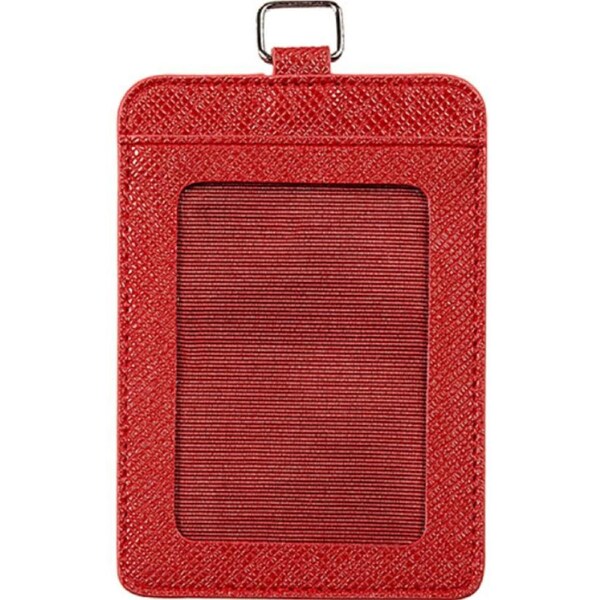 Rexel Card Holder Portrait Burgundy Red Leatherette Pack 12