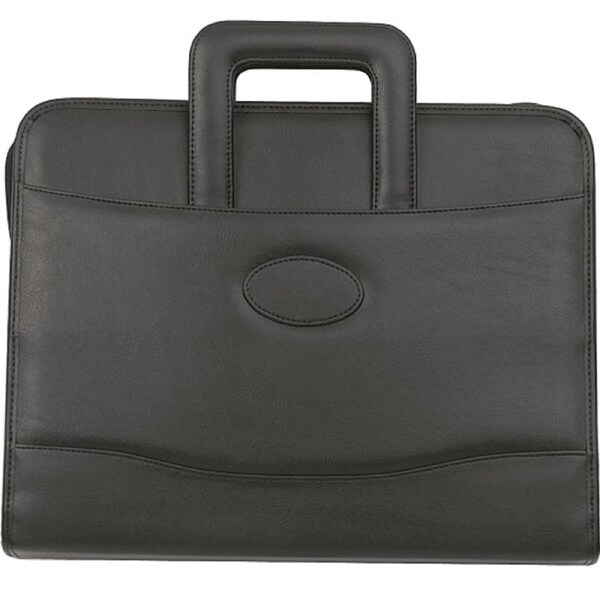 Marbig Compendium Carry Drop Handle Zipper Calculator Writing Pad Ring Binder Black