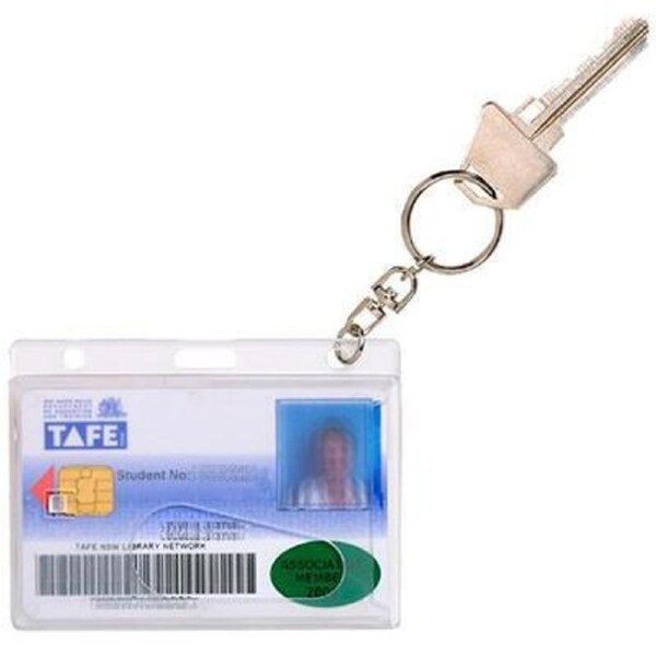 Rexel Fuel/Credit Card Holder With 25Mm Key Ring Clear Pack 10