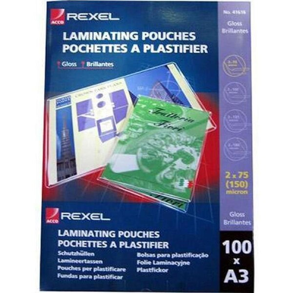 Rexel Laminating Pouch 100 Micron A3 Clear Pack 100