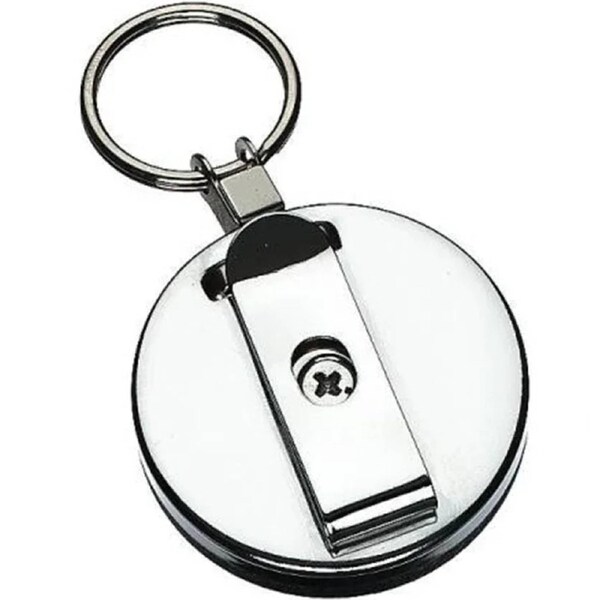 Rexel Retractable Key Holder Metal With Keyring And Cord Black