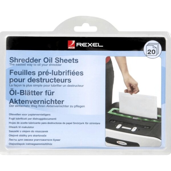 Rexel Shredder Oil Sheets Lubricating Pack 20