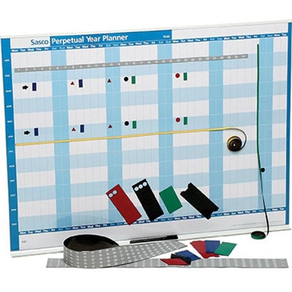 Sasco Perpetual Any Year Wall Hang Planner Calendar Heavy Duty Kit