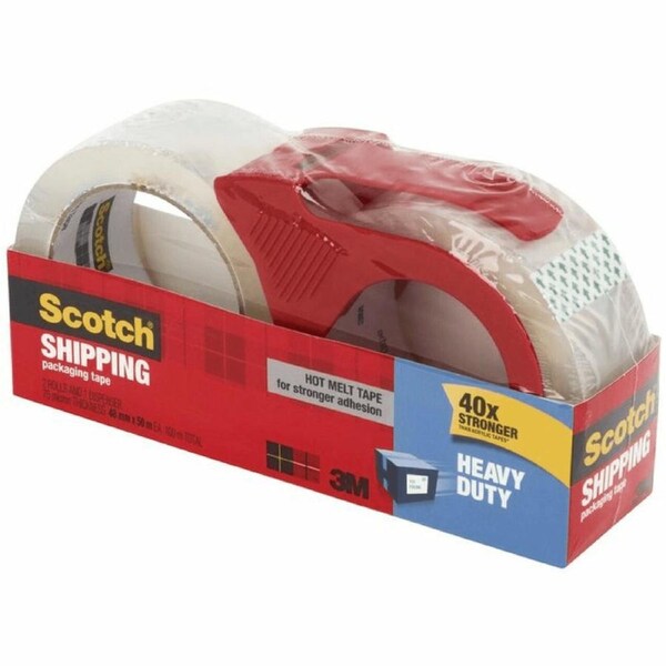 Scotch Packaging Tape 48mmx50m Clear 2 Pack Dispenser