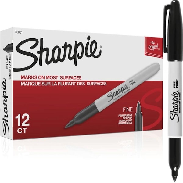 Sharpie Permanent Marker Bullet Point Fine 1.0mm Black Box 12