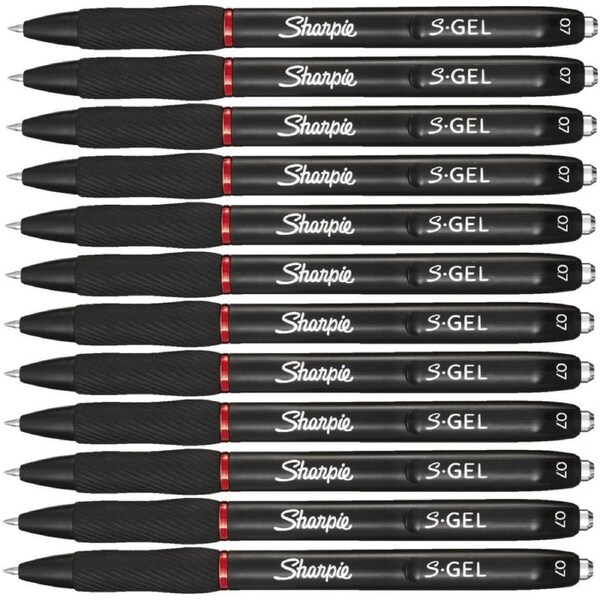 Sharpie S-Gel Retractable 0.7mm Pen Red Box 12