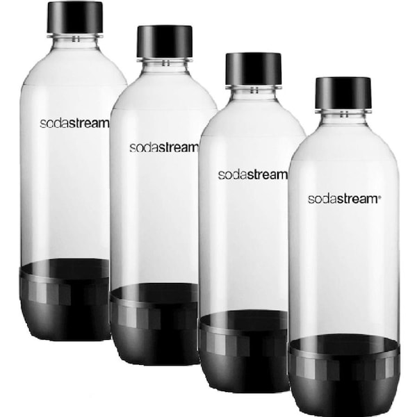 SodaStream Fuse Bottle Carbonating Sparkling 1L 4 Pack Black