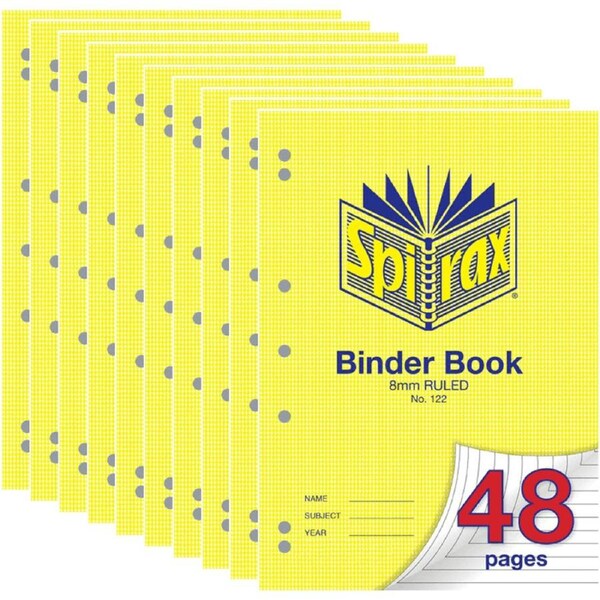 Spirax 122 Binder Book 8mm Ruled 48 Page A4 10 Pack